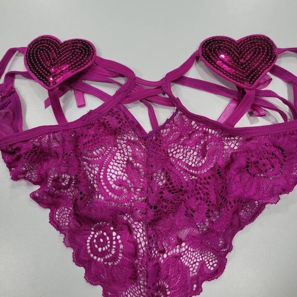 Sequin Floral Lace Teddy Bodysuit Lingerie - Picture 6 of 6